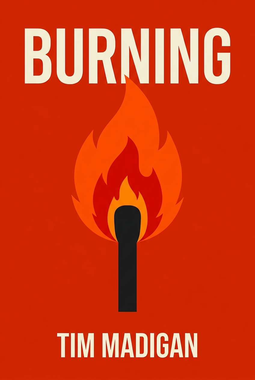 Burning book cover