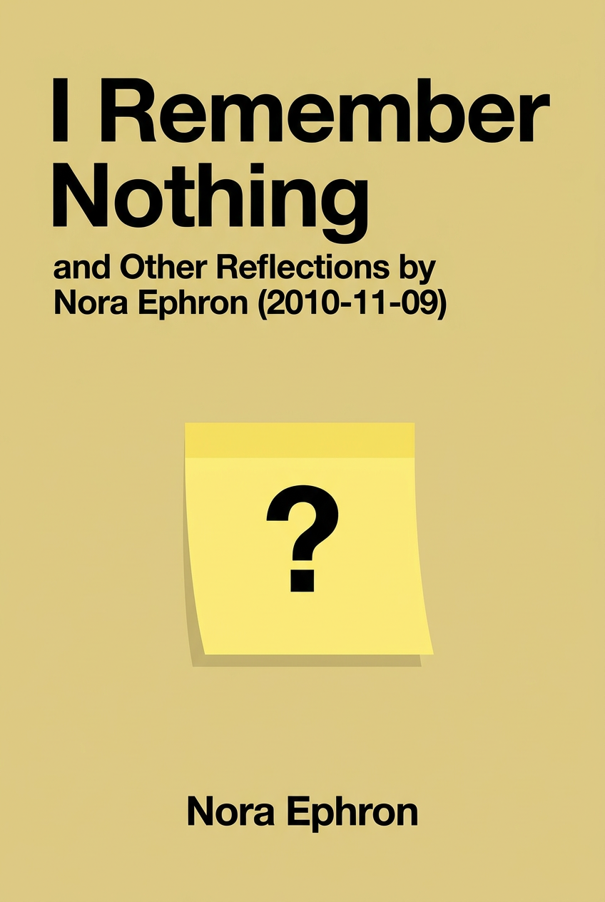 I Remember Nothing book cover